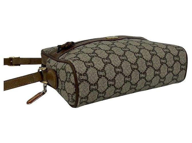 Mini borsa a tracolla in pelle e PVC Gucci Metallico Bronzo - vista 8