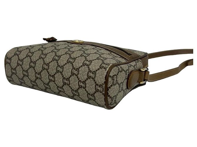 Mini borsa a tracolla in pelle e PVC Gucci Metallico Bronzo - vista 9