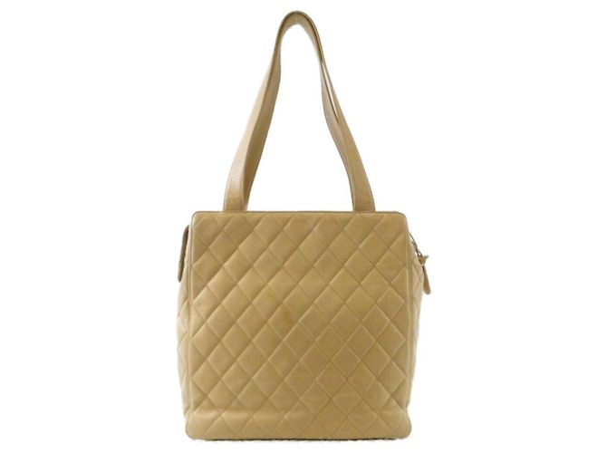 Bolso de hombro Chanel de piel de cordero Castaño Beige - vista 2