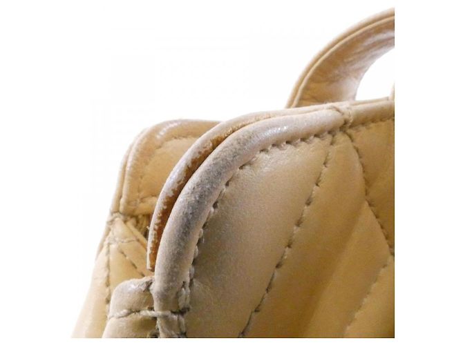 Bolso de hombro Chanel de piel de cordero Castaño Beige - vista 6
