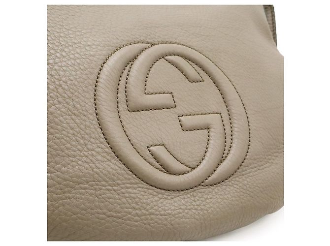 Borsa a tracolla in pelle Gucci Soho Marrone Beige - vista 9
