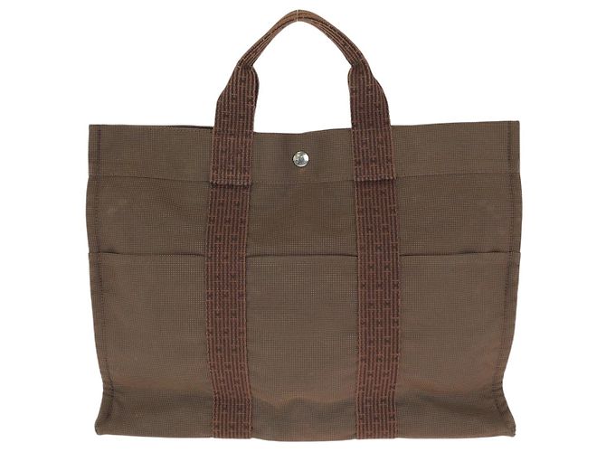 Hermès Borsa Tote Hermes Herline MM Marrone - vista 2