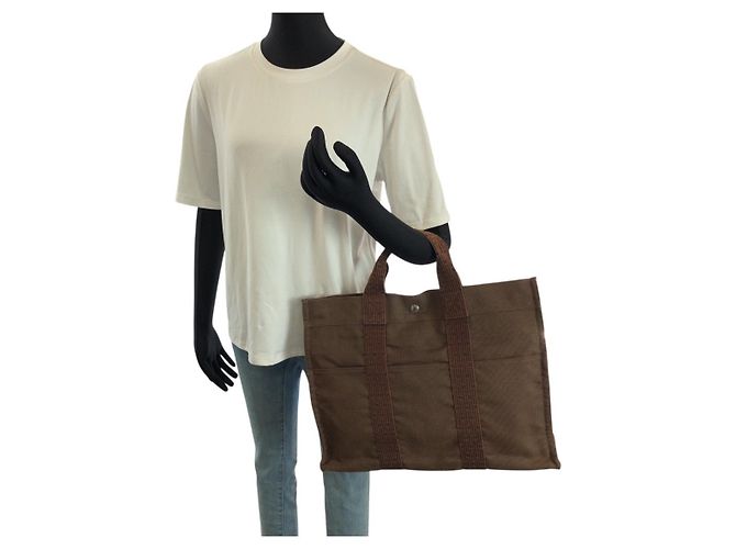 Hermès Borsa Tote Hermes Herline MM Marrone - vista 7
