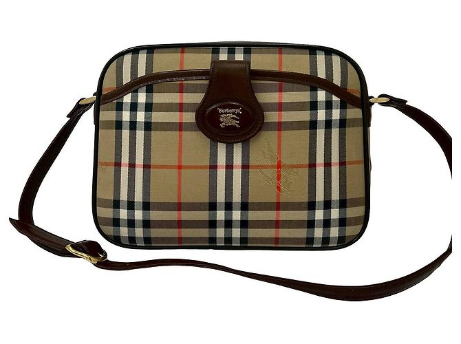Borsa a tracolla in tela Classic Check e pelle Burberry Marrone - vista 2