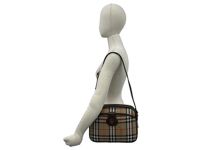 Borsa a tracolla in tela Classic Check e pelle Burberry Marrone - vista 3