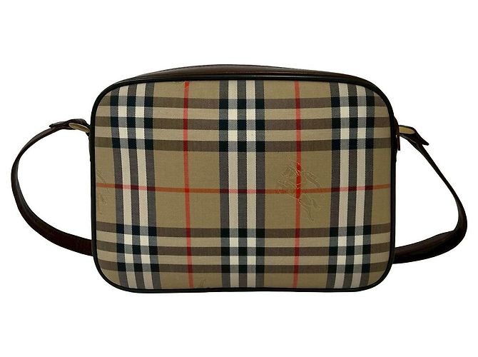 Borsa a tracolla in tela Classic Check e pelle Burberry Marrone - vista 4