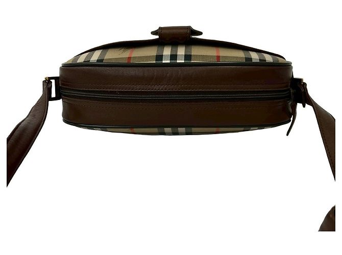 Borsa a tracolla in tela Classic Check e pelle Burberry Marrone - vista 5