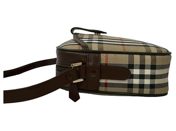 Borsa a tracolla in tela Classic Check e pelle Burberry Marrone - vista 6