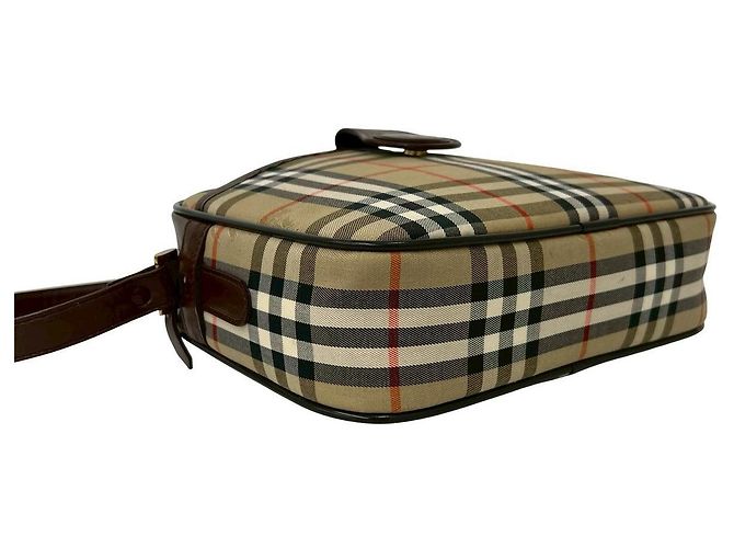 Borsa a tracolla in tela Classic Check e pelle Burberry Marrone - vista 8
