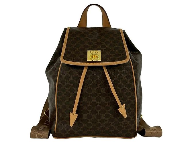 Céline Zaino CELINE Macadam Triomphe in PVC e pelle Marrone - vista 2