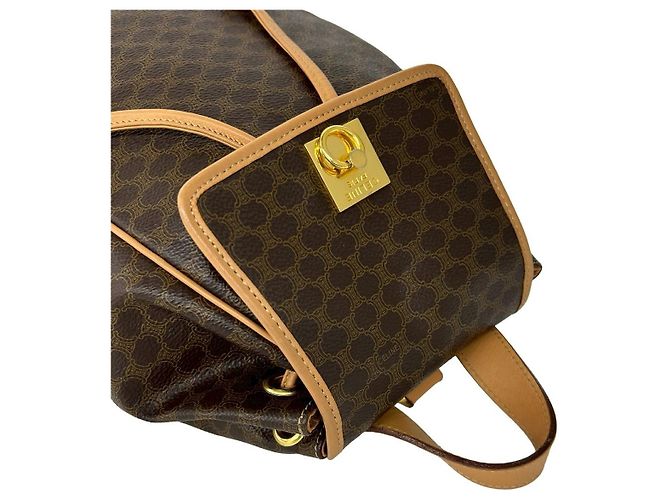 Céline Zaino CELINE Macadam Triomphe in PVC e pelle Marrone - vista 5
