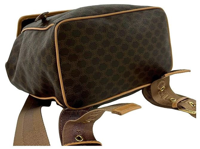 Céline Zaino CELINE Macadam Triomphe in PVC e pelle Marrone - vista 8