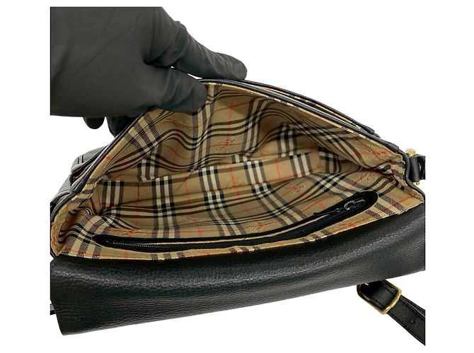 Borsa a tracolla in pelle Burberry Nero - vista 10