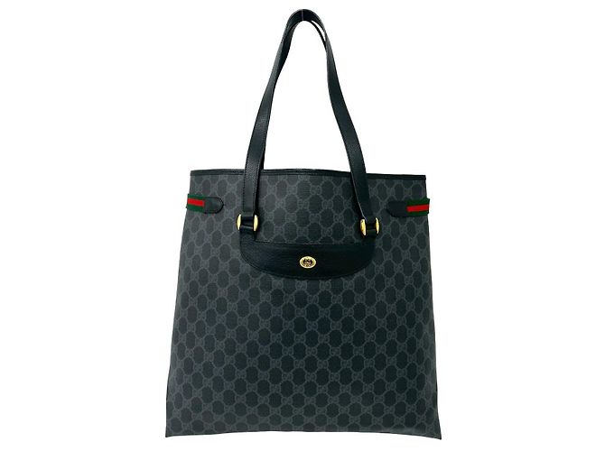 Bolsa Tote Gucci GG Supreme em couro Preto - vista 2