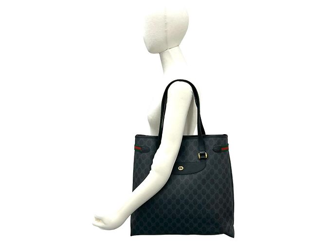 Bolsa Tote Gucci GG Supreme em couro Preto - vista 3