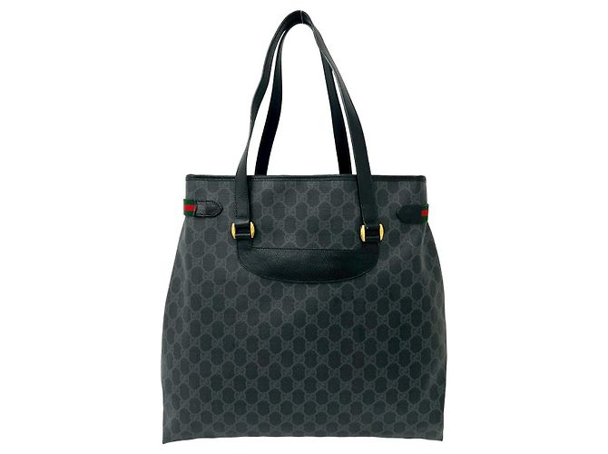 Bolsa Tote Gucci GG Supreme em couro Preto - vista 4