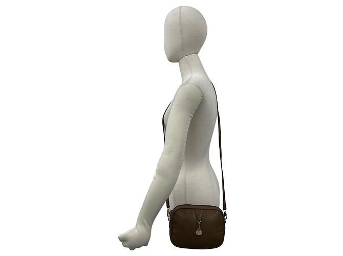 Mini bolsa de ombro em couro Gucci Marrom - vista 3