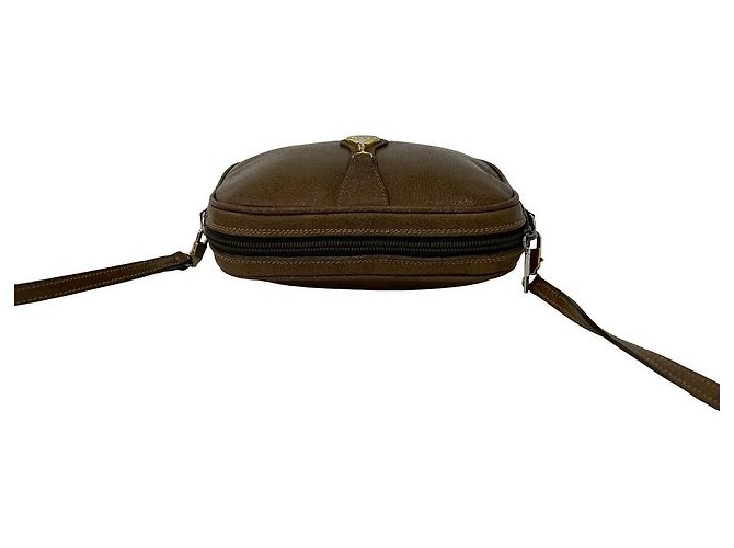 Mini bolsa de ombro em couro Gucci Marrom - vista 5