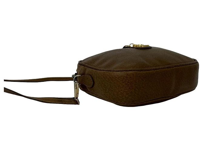 Mini bolsa de ombro em couro Gucci Marrom - vista 8