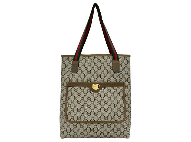 Borsa Tote Gucci in pelle e PVC Marrone - vista 2