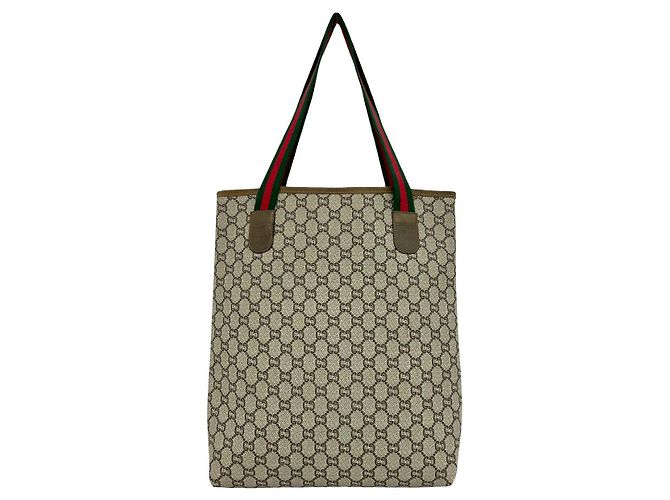 Borsa Tote Gucci in pelle e PVC Marrone - vista 4