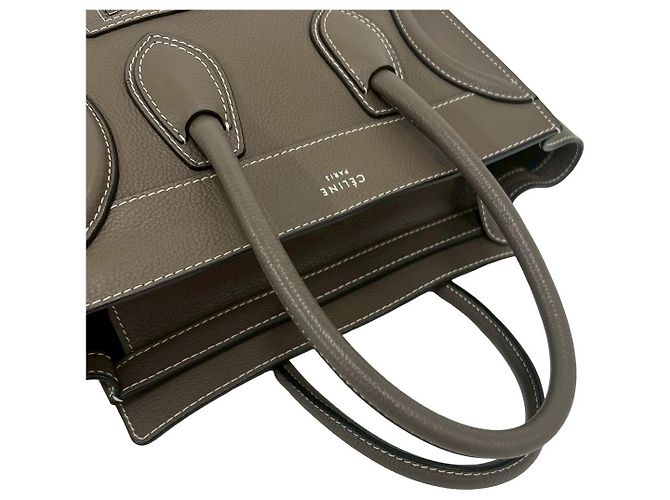 Céline Celine Luggage Micro Shopper Lederhandtasche Braun Beige - Ansicht 5