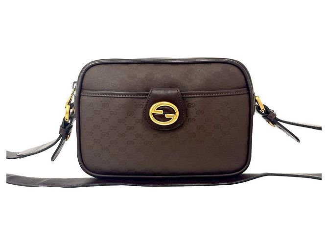 Borsa a tracolla in pelle Micro GG Gucci Marrone - vista 2