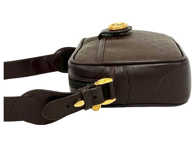 Borsa a tracolla in pelle Micro GG Gucci Marrone - vista 6