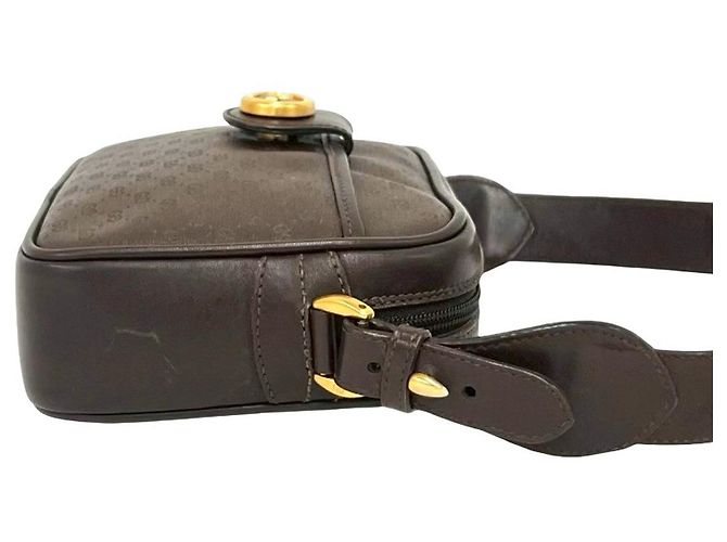 Borsa a tracolla in pelle Micro GG Gucci Marrone - vista 7
