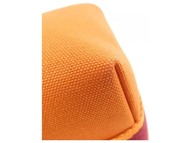 Hermès Pochette in tela Hermes Bride a Brac PM Arancione - vista 3