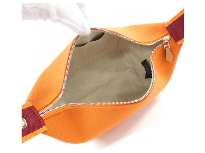 Hermès Pochette in tela Hermes Bride a Brac PM Arancione - vista 5