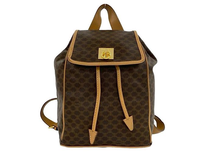 Céline Zaino Celine Macadam Triomphe in PVC e pelle Marrone - vista 2