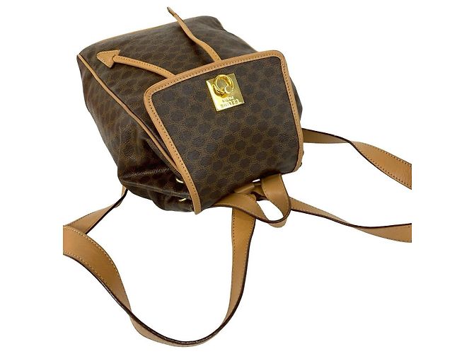 Céline Zaino Celine Macadam Triomphe in PVC e pelle Marrone - vista 5
