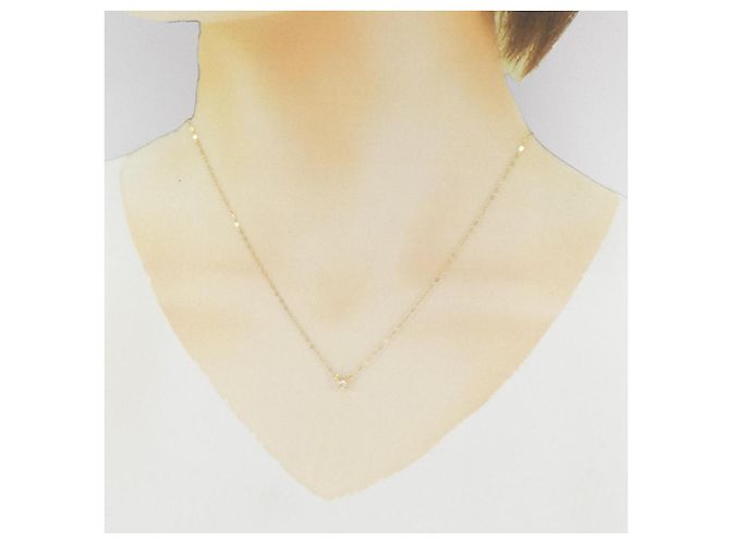 Autre Marque Au750 Solitär-Diamantkette Golden - Ansicht 6