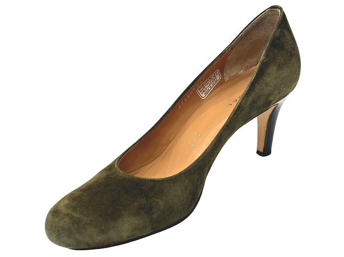 Autre Marque Décolleté con punta tonda in scamosciato REGAL Verde Cachi - vista 10