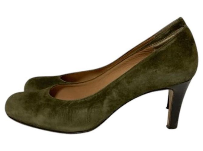 Autre Marque Décolleté con punta tonda in scamosciato REGAL Verde Cachi - vista 2