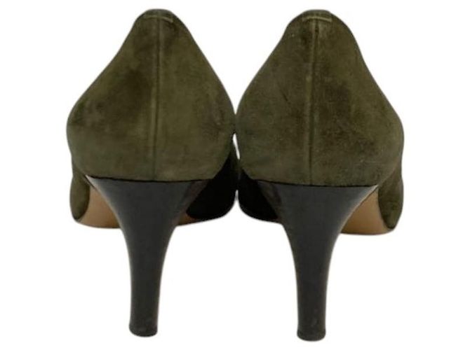 Autre Marque Décolleté con punta tonda in scamosciato REGAL Verde Cachi - vista 3