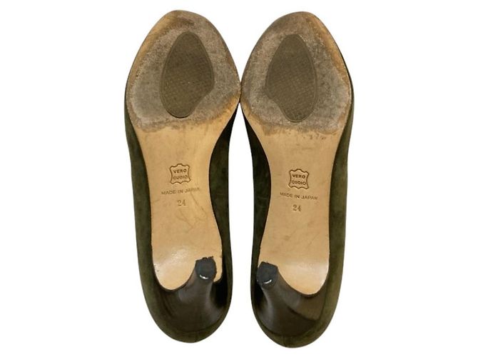 Autre Marque Décolleté con punta tonda in scamosciato REGAL Verde Cachi - vista 6