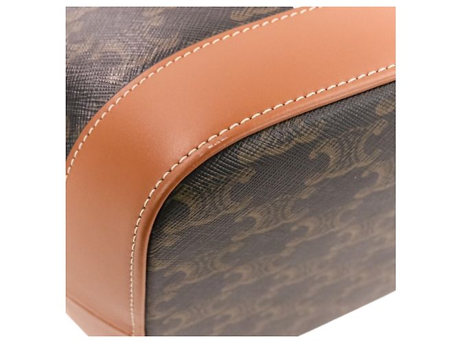 Céline Bolsa Tote Cabas Triomphe Medium Celine Marrom Preto - vista 11
