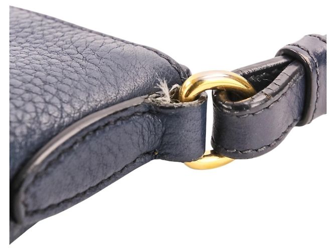 Borsa a tracolla Prada Vit.Daino in pelle Blu navy - vista 16