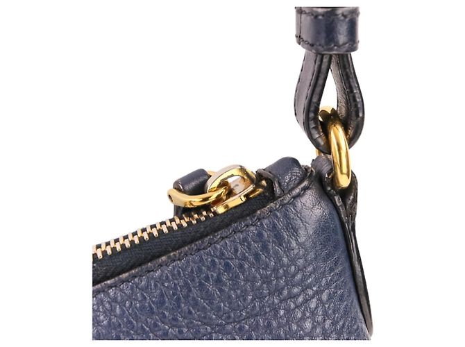 Borsa a tracolla Prada Vit.Daino in pelle Blu navy - vista 17