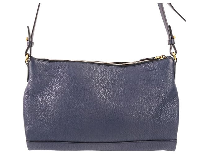 Borsa a tracolla Prada Vit.Daino in pelle Blu navy - vista 3