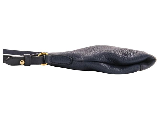 Borsa a tracolla Prada Vit.Daino in pelle Blu navy - vista 4