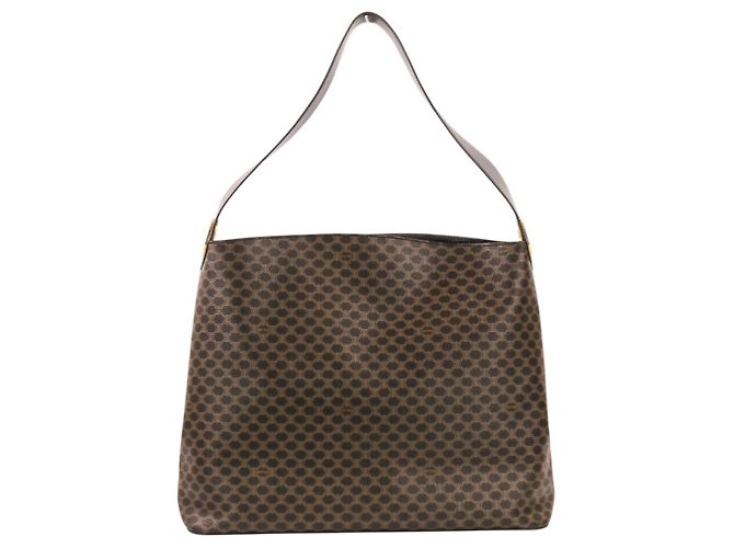 Céline Celine Vintage Macadam Schultertasche Braun Schwarz - Ansicht 2