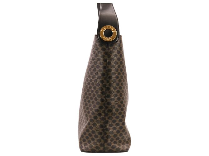 Céline Celine Vintage Macadam Schultertasche Braun Schwarz - Ansicht 4