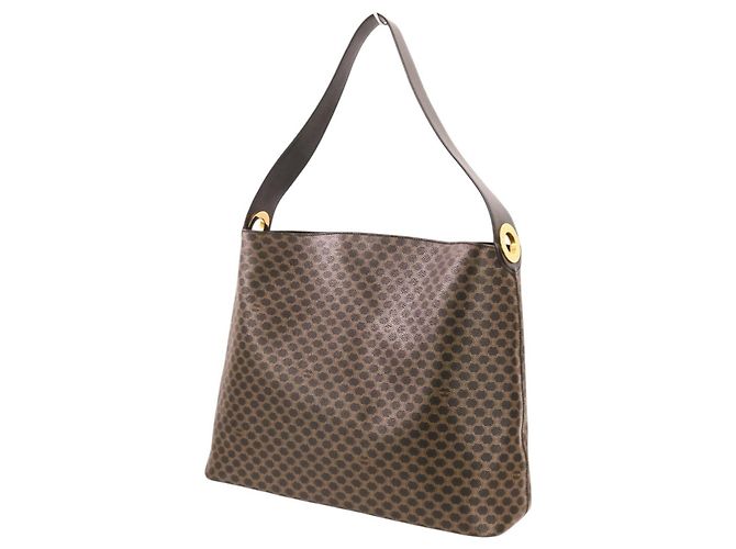 Céline Celine Vintage Macadam Schultertasche Braun Schwarz - Ansicht 7