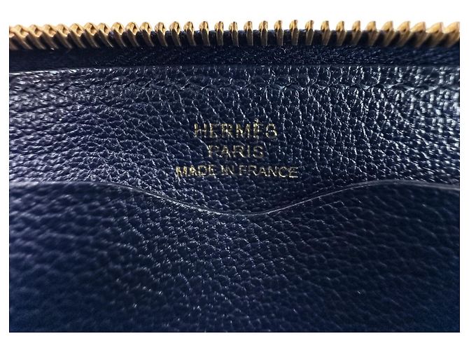 Hermès HERMES Chaine d'Ancre Zip Ango Compact Wallet Azul - vista 8