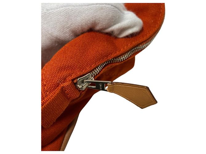 Hermès Pochette in tela Hermes Bolide 31 Arancione - vista 9