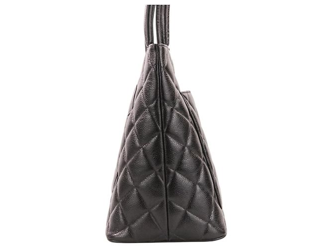 Borsa Tote Chanel Matelassé in pelle nera Nero - vista 4