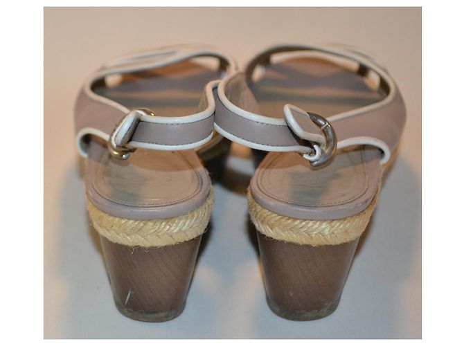 Sandali Sergio Rossi in pelle con zeppa Beige - vista 4
